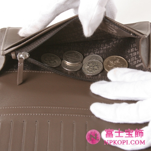 シャネル エナメル 長財布 モカブラウン A36491